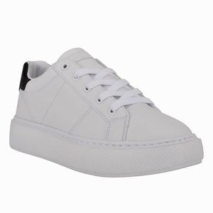 Nine West Keene White Sneakers Wit/Zwart Nederland | CRY-725136